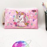 Bahar Unicorn Çiçekli Desenli Kalem Kutusu Yıkanabilir Bez Kalemlik