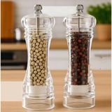 Baharat Öğütücü - Baharat Karabiber Tuz Değirmeni Ahşap Akrilik Kristal 2 Li Set 721773 - Çok Renkli - Standart