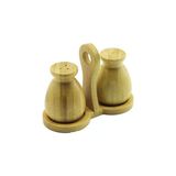 Baharatlık 2Pcs Şişe Ahşap Bambu Tuzluk Baharatlık Tutacaklı Ahşap Stand