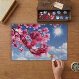 Baharda Ağaç Çiçekleri - Gökyüzü Tasarımı 240 Parça Ahşap Puzzle Ahşap Kutuda MP08722