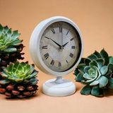 Bahat Beyaz Metal Ofis Salon Otel 25x20 cm K5 Masa Saati