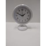 Bahat Beyaz Metal Ofis Salon Otel 25x20 cm Masa Saati