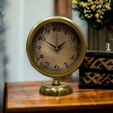Bahat Eskitme Gold Metal Ofis Salon Otel Masa Saati 25*20 cm Y8