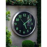 Bahat Fosforlu Gece Karanlıkta Parlayan Metal Çerçeveli Siyah Duvar Saati Çap 30 cm