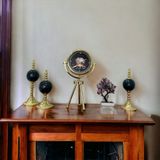 Bahat Gold Metal Ofis Salon Otel Ayaklı Masa Saati 26*45 cm M21