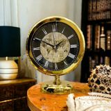 Bahat Gold Parlak Metal Ofis Salon Otel Masa Saati B2