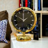 Bahat Gold Parlak Metal Ofis Salon Otel Ofis Masa Saati B12