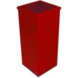 Bahat Kırmızı Metal Kare Çöp Kovası 37 Litre