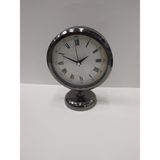 Bahat Krom Metal Ofis Salon Otel Masa Saati 25*20 cm B4
