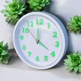Bahat Mini Fosforlu Beyaz Duvar Saati Çap 22 cm