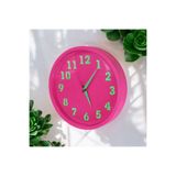 Bahat Mini Fosforlu Magenta Pembe Salon Ofis Duvar Saati Çap 22 cm