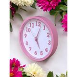 Bahat Pembe Beyaz Mutfak Çocuk Kız Odası Ofis Salon Duvar Saati Çap 22 cm