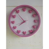 Bahat Pembe Kalpli Mutfak Çocuk Kız Odası Ofis 22 cm B2 Duvar Saati