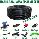 Bahçe 16X0,9MM 400 Metre Düz Damlama Borusu Sistemi Hazır Damlama Seti