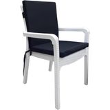 Bahçe Balkon Salon Siyah Sandalye Minderi 6'Lı (Arkalıklı)