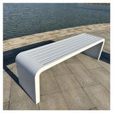 Bahçe bankı, balkon, teras, bahçe, teras, bahçe mobilyası, hava koşullarına dayanıklı metal bank, 100 cm uzunluğunda, sırtsız 2 kişilik teras bankı, plaj, güneşlenme, havuz için