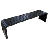 Bahçe bankı, dış mekanlar için oturma bankı, balkon bankı, hava koşullarına dayanıklı metal bank, bahçe mobilyası, siyah, 150 cm uzunluğunda, sırtsız metal bahçe bankı, dış mekan için uzun ömürlü