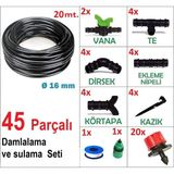 Bahçe Bitki Fidan Sulama Damlalama Seti 45 Parçalı Hortum Boru Nozul ve Boru Bağlantı Aparatlar - Genel