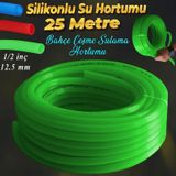 Bahce Cesme Su Hortumu Ic Cap 1/2 Naturel Silikonlu Sulama Arac Yikama Hortum 25 Metre