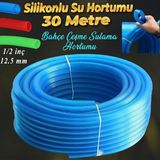 Bahce Cesme Su Hortumu Ic Cap 1/2 Naturel Silikonlu Sulama Arac Yikama Hortum 30 Metre