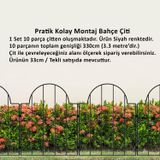 BAHÇE ÇİTİ 10 LU SET 330CM MODEL - 2 SİYAH HOBİ BAHÇESİ, ÇİÇEK, SEBZE, MİNİ BAHÇE