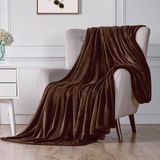Bahçe Hortumu Aksesuar Kiti, 280GSM Süper Yumuşak Yatak Battaniyesi, Peluş Rahat Hafif Flanel Battaniye, Yatak, Koltuk, Seyahat, Kamp Için (Koyu Kahverengi, 150X200CM) - 2328M - 1 x 32 x 27 cm