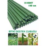 Bahçe Iç Dış Mekan 180Cm-10Adet Bitkileri Için Bitki Destek Çubuğu Metal Üzeri Pvc Kaplı 11Mm
