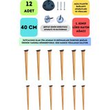 Bahçe Kadın Girişimci Kooperatifi Seven Madame 12'li Konik Ahşap Mobilya Ayağı 40 cm Bağlantı Aparatlı