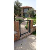 Bahçe Kapısı Panel Çit Kapı Üsten Mandallı 100 cm X100 cm Yeşil Renk Tel Göz Aralığı 5X15CM Pevrazlı - 100X100 - Antrasit - Gri