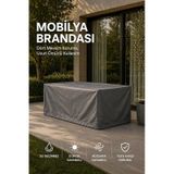 Bahçe Mobilya Brandası 320 200 75 Cm Masa Sandalye Koruma Örtüsü Gri Kılıf Su Geçirmez