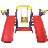 Bahçe Oyuncak Büyük Çocuk Oyun Parkı - Kaydırak - Salıncak - Çocuk Parkı - Kırmızı - Mavi