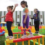 Bahçe Oyuncak Çocuk Oyun Parkı – Kare Aktivite Seti ile Denge ve Koordinasyon Gelişimi - Çok Renkli