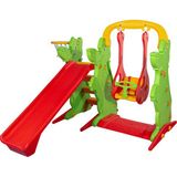 Bahçe Oyuncak Kaydıraklı Salıncaklı Oyun Parkı – Bahçe & Anaokulu Için Çok Fonksiyonlu Set - Yeşil