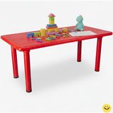 Bahçe Oyuncak Metal Ayaklı Çocuk Aktivite Masası 126 cm Kreş Anaokulu Oyun Masası Ekstra Dayanıklı - Kırmızı