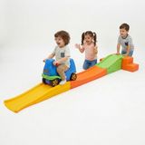Bahçe Oyuncak Roller Coaster Arabalı Platform Set 310 cm Raylı Çocuk Kaydırağı Anaokulu Tipi - Mavi