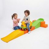 Bahçe Oyuncak Roller Coaster Arabalı Platform Set 310 cm Raylı Çocuk Kaydırağı Anaokulu Tipi - Sarı
