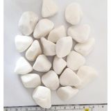 Bahçe Saksı Beyaz Dekorasyon Taşı - Vernikli Tozsuz Parlak Dolomit Taşı 145 ie 150 Adet 1-2 cm dekor taşı
