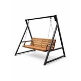 Bahçe Salıncağı 3 Kişilik Metal Gövdeli Ahşap 3 Kişilik Bahçe Balkon Teras Salıncağı 150x200 cm