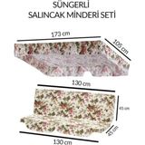 Bahçe Salıncağı Minderli Lüks Kılıf Seti Gölgelikli Ingiliz Gülü