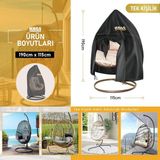 Bahçe Salıncağı Örtüsü, Rattan Salıncak Koltuk Koruma Kılıfı Brandası, Hamak Sandalye Dış Mekan Su Geçirmez Mobilyası Koruyucu Örtü - 190 x 115CM - Çok Renkli - Standart