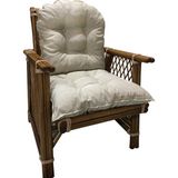Bahçe Sandalye Minderi, Bambu Sandalye Minderi Krem (Sadece Oturma ve Sırt Minderi) - 45 x 45 cm - Krem Rengi