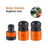 Bahçe Sulama için Universal Hortum Bağlantı Seti, 1/2" ve 3/4" Musluk Adaptörü, Polipropilen, Kolay Montaj, 3 Parça