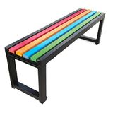 Bahçe Tezgahı Açık Dinlenme Alanı Daire Balkonlar Benchoutdoor Banklar Hava Koşullarına Dayanıklı Metal Saksı Dış Koltuk, Açık Bahçe Tezgahı Klasik Gökkuşağı Ahşap/Plastik Tabure Sırtı Açık Konfor