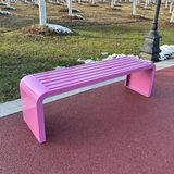 Bahçe Tezgahı Dış Mekan Dinlenme Alanı Daire Balkonlar Tezgahlar Dış Mekan Metal Saksı Dış Koltuk Park Veranda Mobilya, Pembe Metal Dış Mekan Tezgahı, Sırtsız Veranda Oturma 2-3