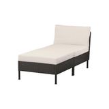 Bahçe Uzanma Koltuğu, Koyu Gri, 80 cm, Frösön-Duvholmen Bej, 1+1 Kişilik