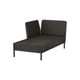 Bahçe uzanma koltuğu, koyu gri, 89 cm, mindersiz, 2 kişilik