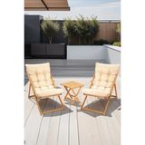 Bahçe&balkon&teras&plaj Su Geçirmez Uv Korumalı Kumaştan Şezlong Sandalye Minderi 110 x 50 cm 2 Adet - Krem