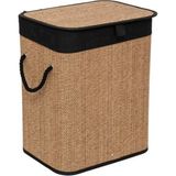 Bahçem Bambu 2 Bölmeli Kirli Çamaşır Sepeti Dikdörtgen 52X32X63 cm - 52X32X63CM - Kahverengi