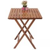 Bahçeme Ada Ahşap Masa 60x60 | Katlanır Bahçe Balkon Mutfak Masası