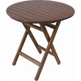 Bahçeme Ahşap Bahçe Balkon Mutfak Masası -Datça Yuvarlak 60LIK - 60 cm - Kahverengi
